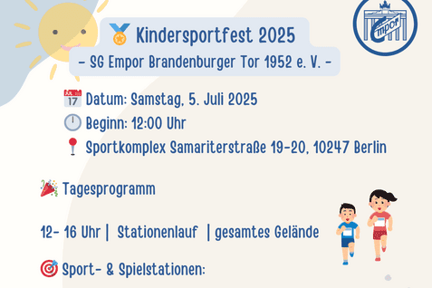 Kinderfest 2025 Programm Flyer mit dem Programm für das Kinderfest 2025