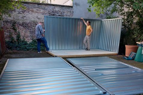 Containeraufbau Der Containeraufbau für Sportmaterialien