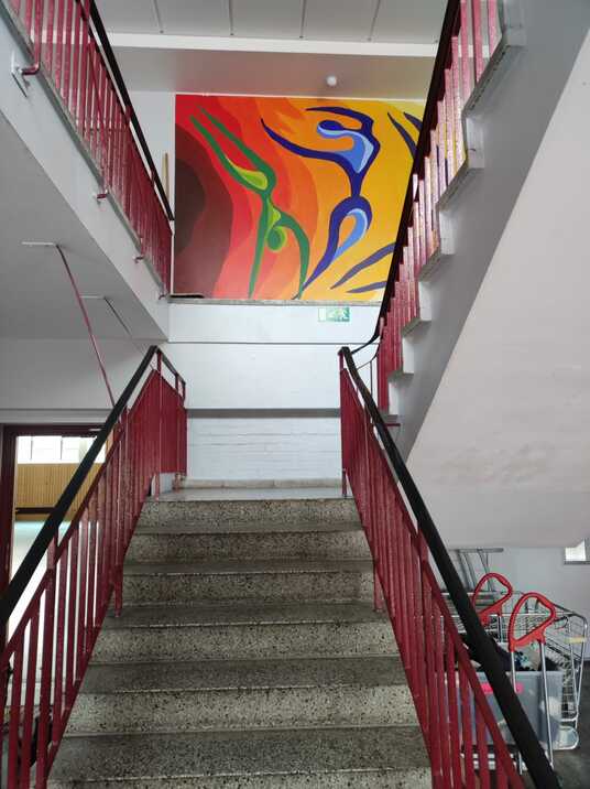 Sporthalle Dathe, Zugang Umkleiden Sporthalle Dathe, Zugang zu den Umkleiden über das Treppenhaus