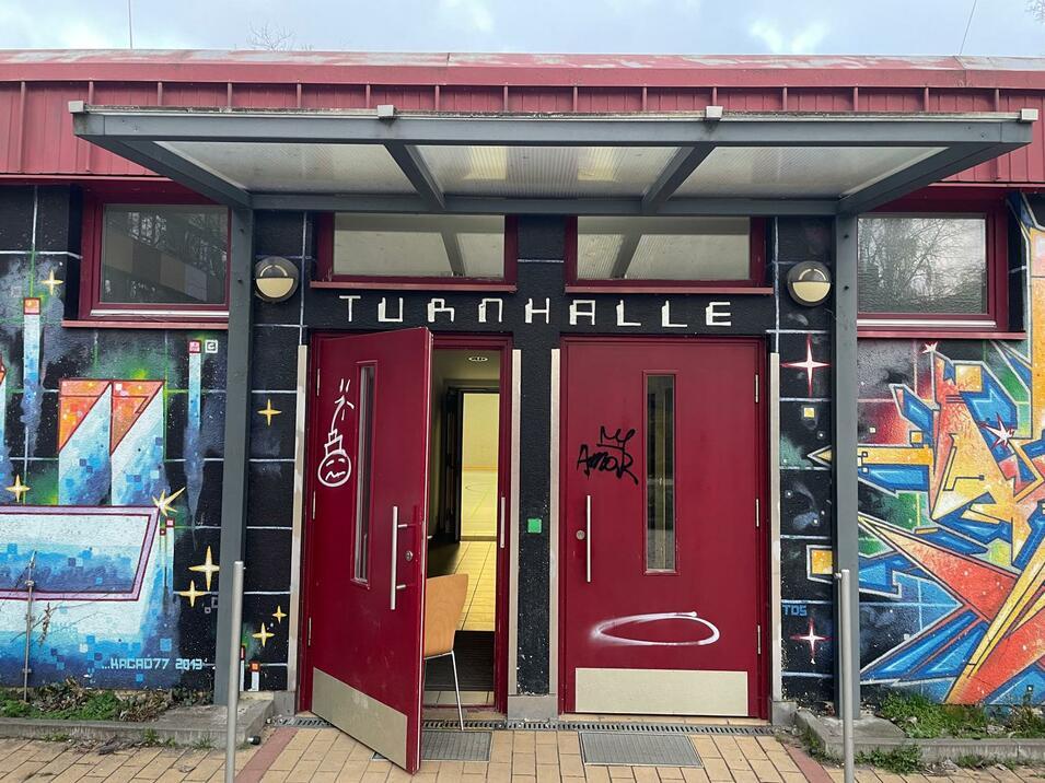 Sporthalle Rüdersdorferstr. Eingang porthalle Rüdersdorferstr. Eingang