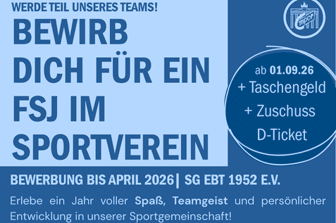 FSJ im Sportverein Bewerbe dich für ein FSJ in unserem Sportverein